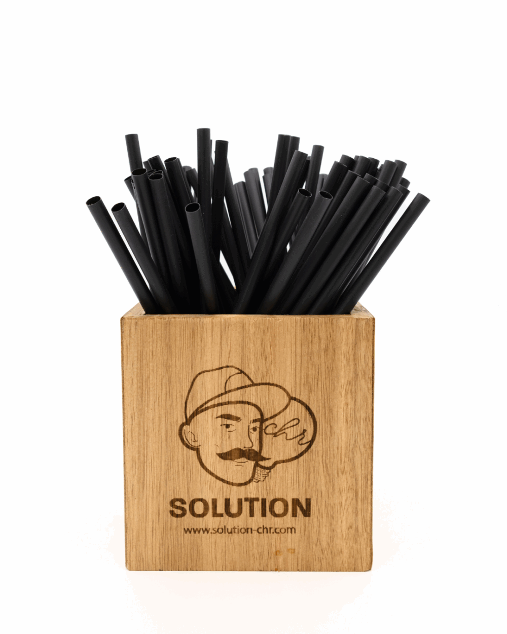 10 000 Pailles CLASSIC NOIR amidon de maïs 6x200 mm